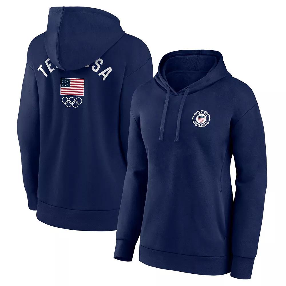 Women's Fanatics Branded Navy Team USA Arched Insignia Pullover Hoodie,  Product Image