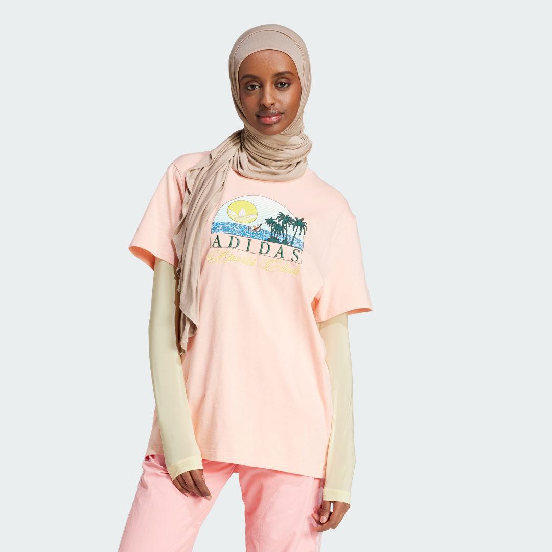 adidas Trefoil Series Island Club Loose Tee Cloud White M Womens Product Image