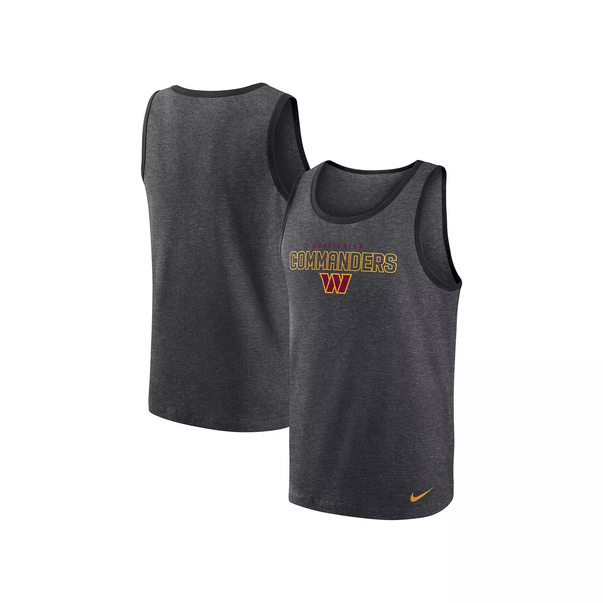 Men's Nike Heathered Charcoal Washington Commanders Tri-Blend Tank Top, Size: 2XL, Wft Charco Product Image
