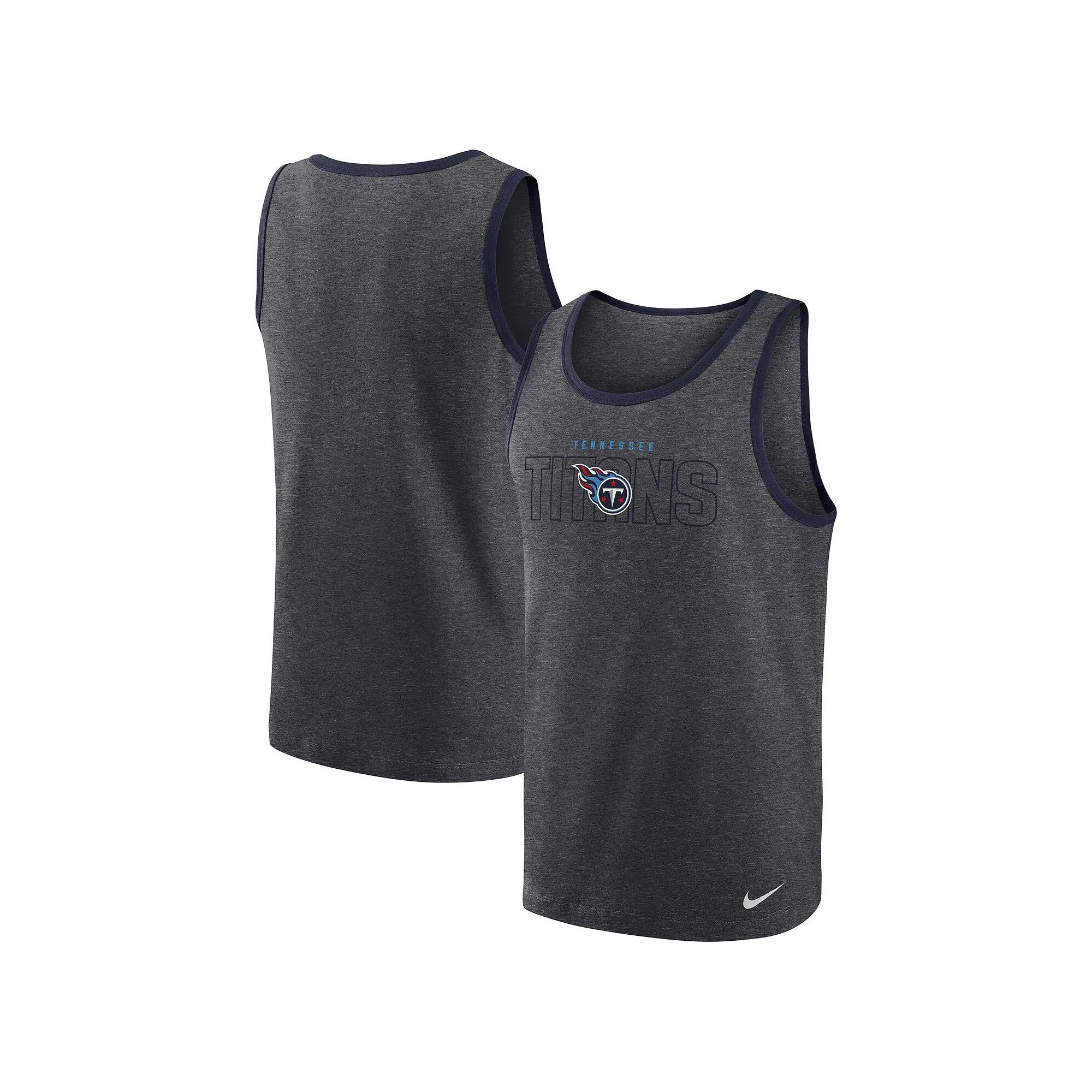 Men's Nike Heathered Charcoal Tennessee Titans Tri-Blend Tank Top,  Product Image