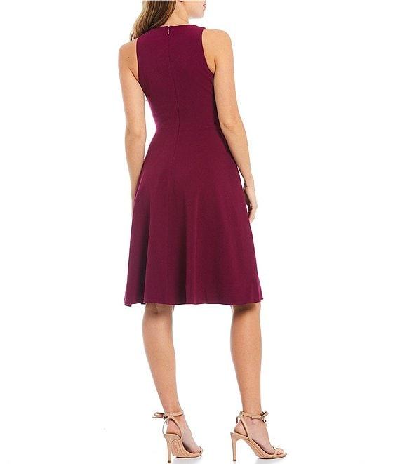 Dress the Population Catalina Crepe V-Neck Sleeveless A-Line Dress Product Image