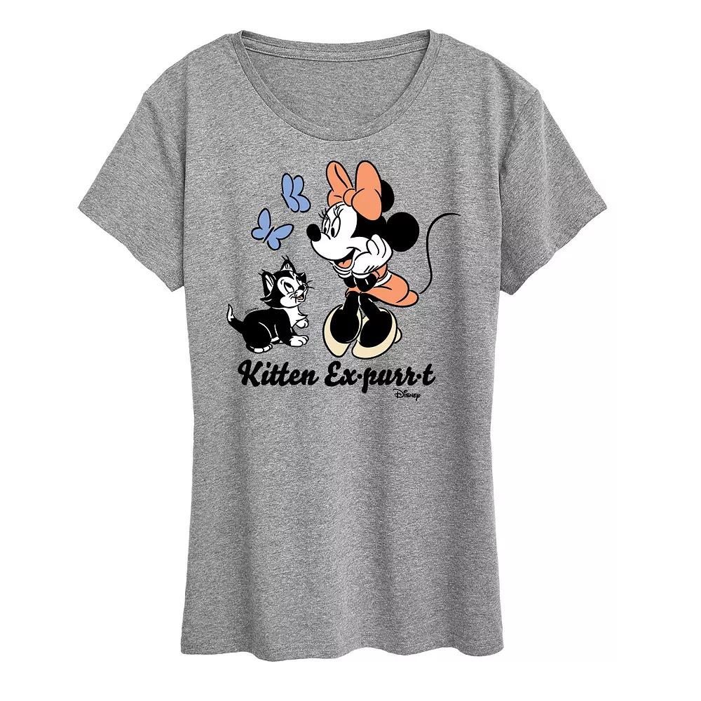 Disney's Minnie Mouse & Figaro Women's Kitten Expurrt Graphic Tee, Girl's,  Product Image