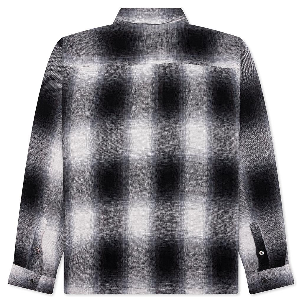 Loose Weave Plaid Shirt - Grey Male Product Image