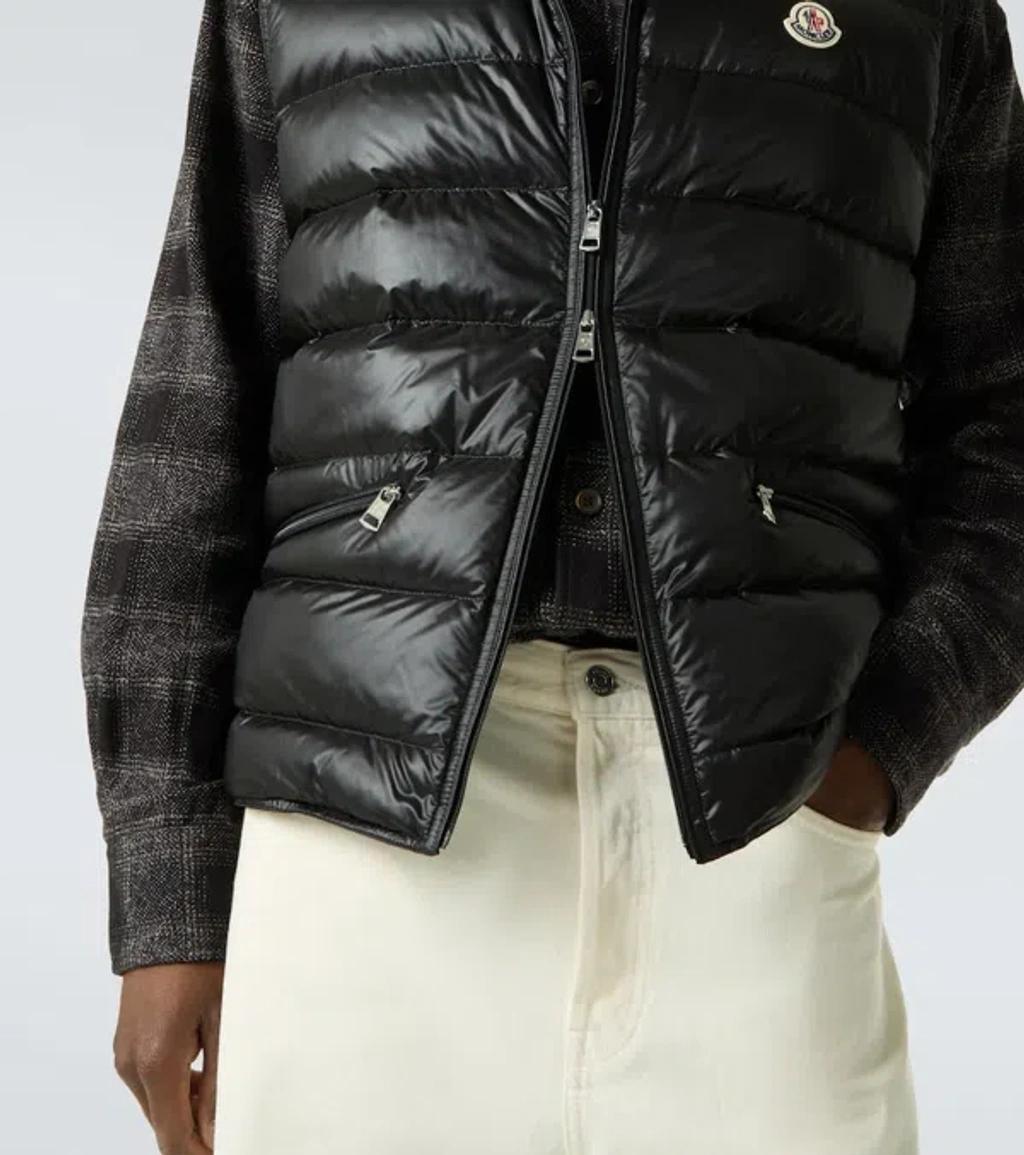 MONCLER High Collar Puffer Quilted Sleeveless Jacket In Black Product Image
