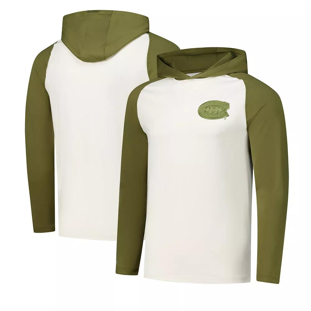 Men's Antigua Cream Montreal Canadiens Intrepid Sand Long Sleeve Hoodie T-Shirt, Size: 3XL, Cnd Beige Product Image