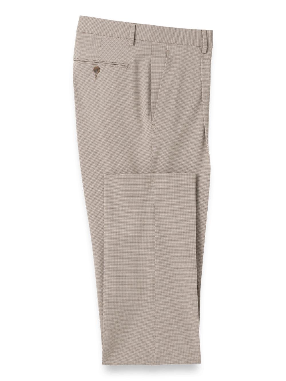 Microfiber Check Single Pleat Pants - Brown/white Product Image