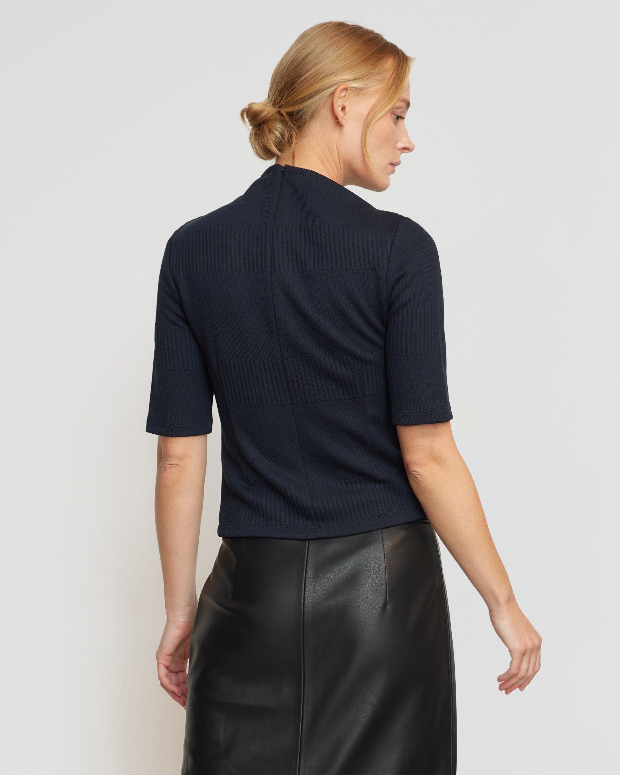 Pauline Ribbed Asymmetric-Neck Top Product Image