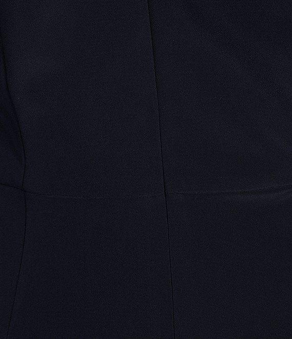 Alex Evenings Stretch Matte Jersey Feather Off-the-Shoulder Cap Sleeve Ruched Front Slit Gown Product Image