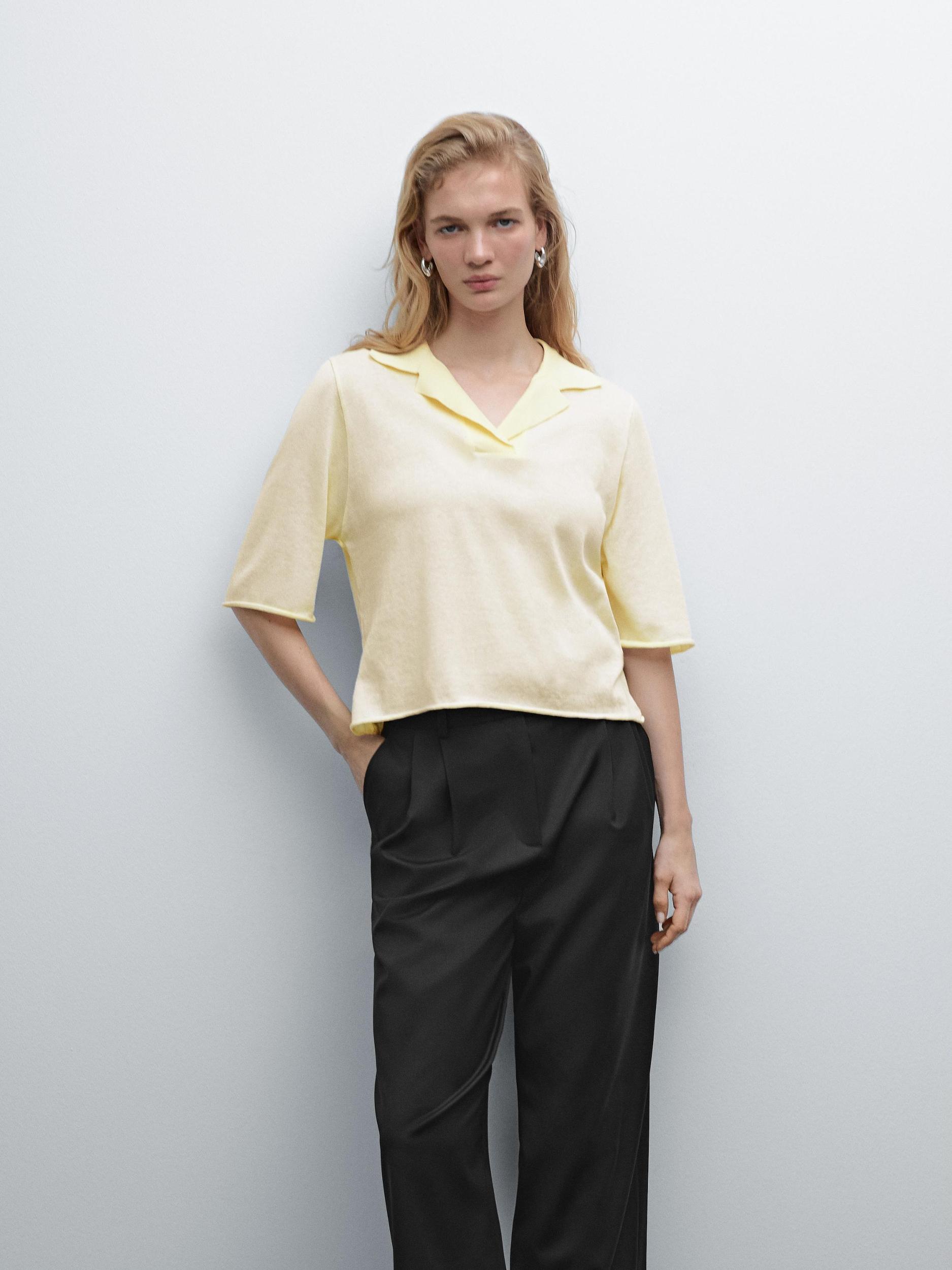 100% cotton knit polo shirt Product Image