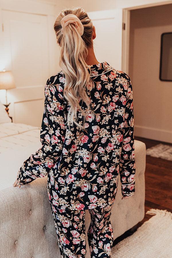 Ready To Wind Down Floral Top In Black Product Image