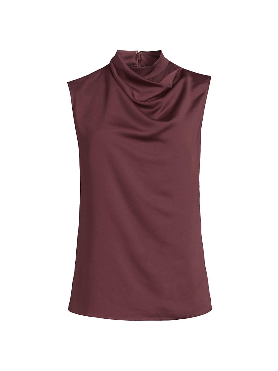 Womens Draped Neck Crpe de Chine Tank Product Image