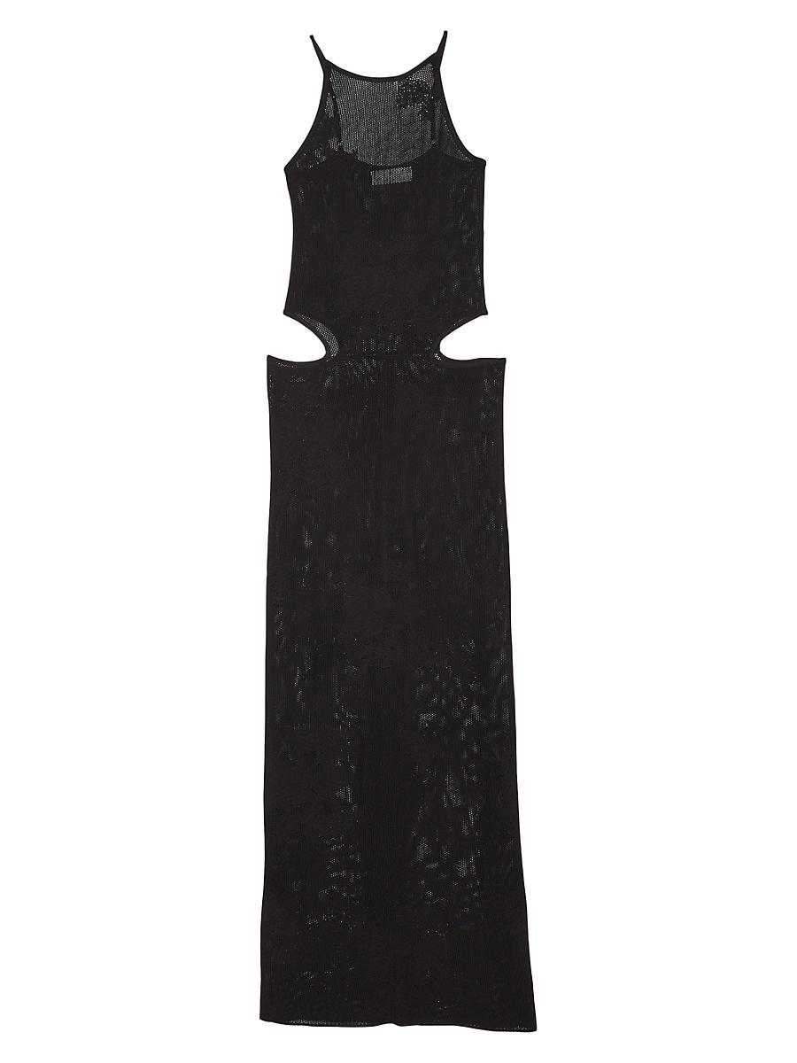 Womens Lace Pointelle Cut-Out Maxi Dress Product Image