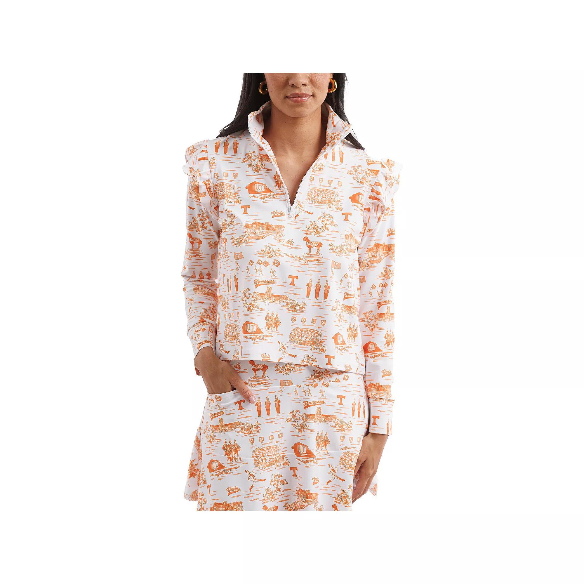 Women's Smith & Quinn White/Tennessee Orange Tennessee Volunteers Tailgate Collection Grayson Top, Size: Small Product Image