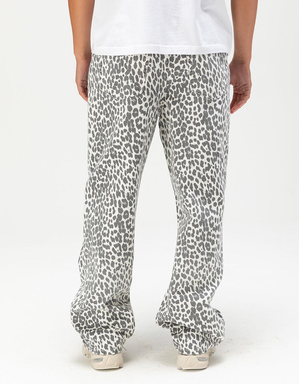 RSQ Mens Baggy Snow Leopard Print 5 Pocket Pants - SNOW LEOPARD Product Image