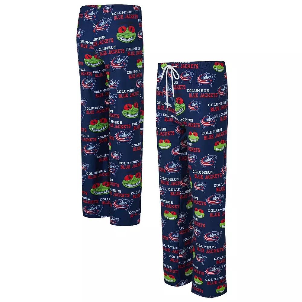 Women's Concepts Sport Navy Columbus Blue Jackets Zest Allover Print Knit Pants,  Product Image