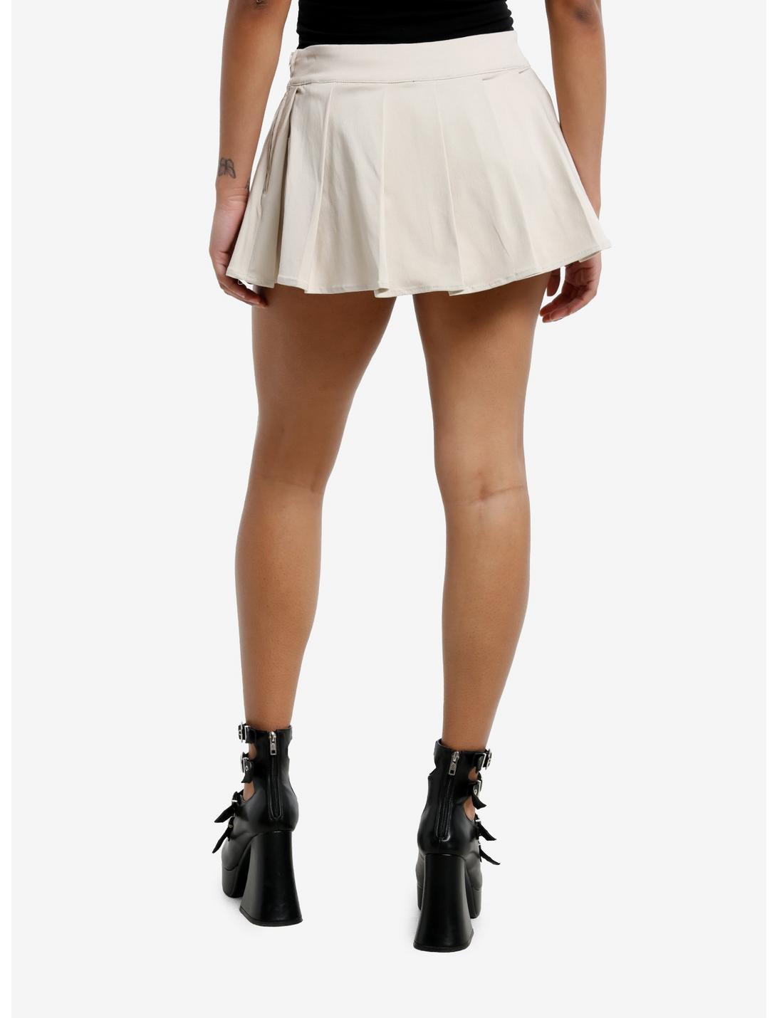 Sweet Society Khaki Lace-Up Pleated Skort Product Image