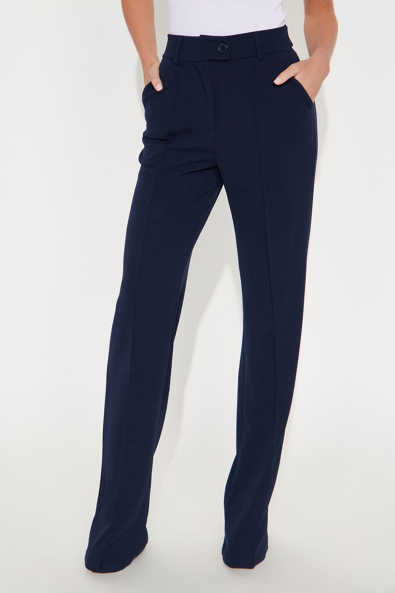 Tall Heidi Wide Leg Trouser Pant - Navy Product Image