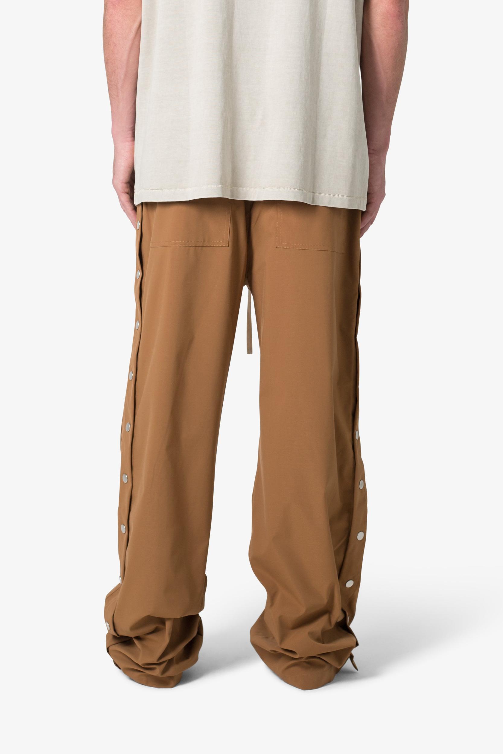 Side Snap Nylon Pants - Brown Product Image