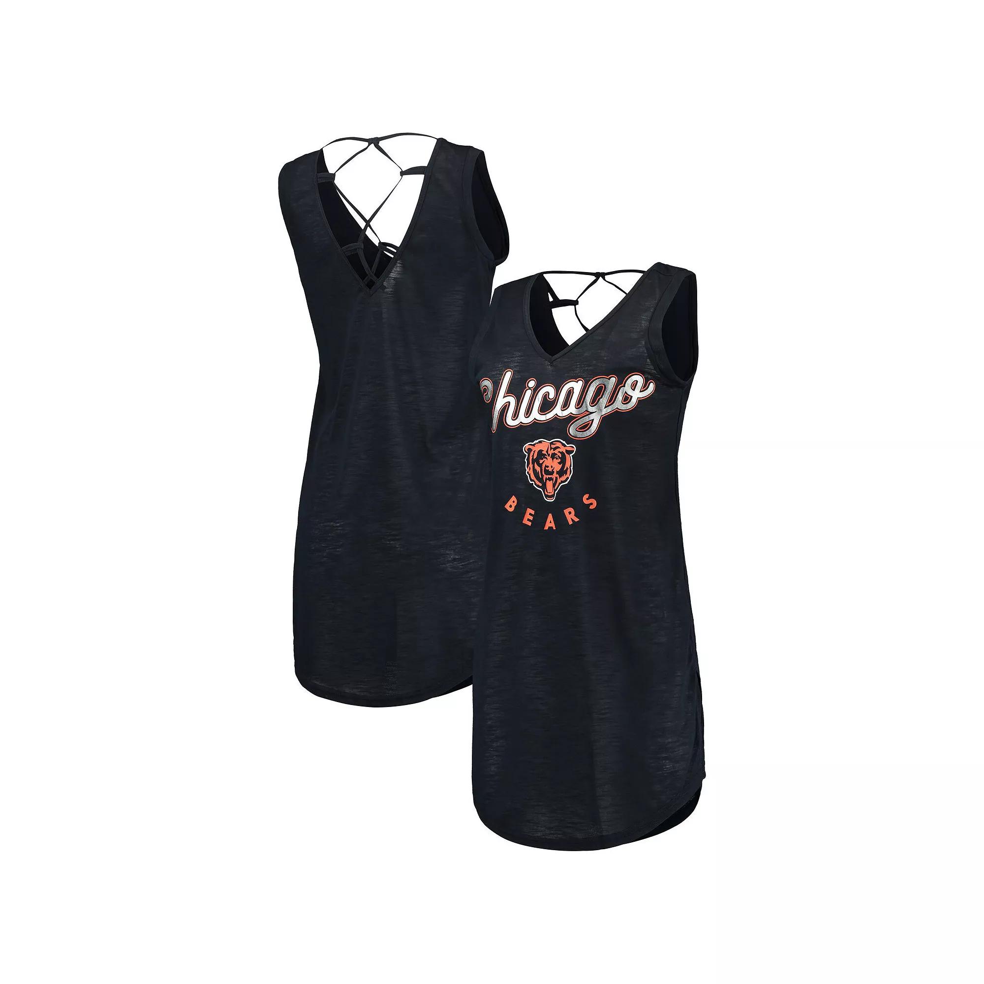 Women's G-III 4Her by Carl Banks Navy Chicago Bears Game Time Swim V-Neck Cover-Up Dress,  Product Image