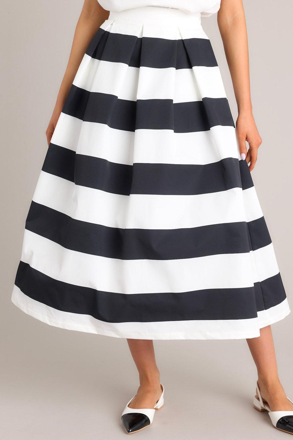 Memories in Focus Black & White Midi Skirt Product Image