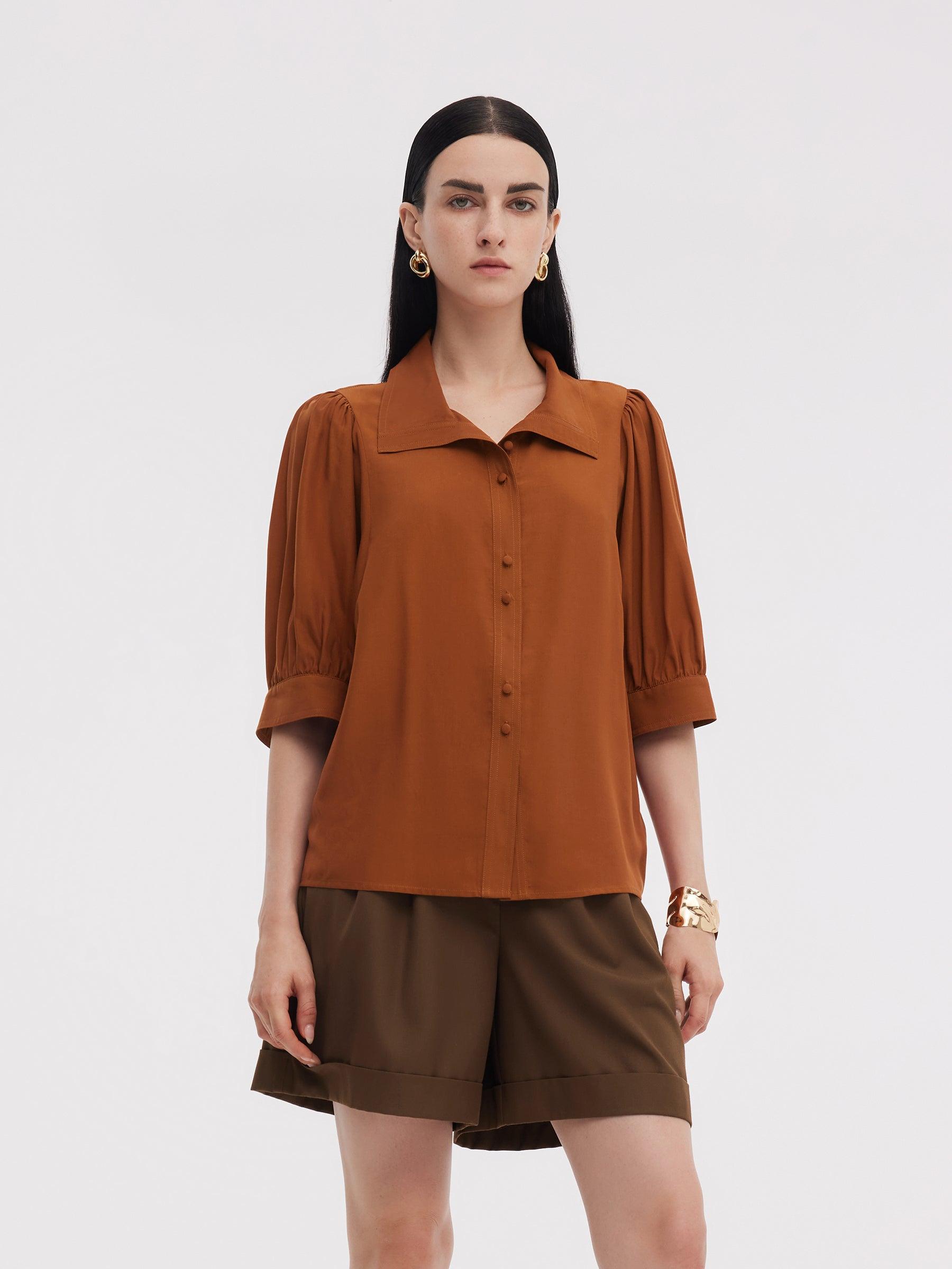 Tencel Acetate Blend Women Loose Shirt Product Image
