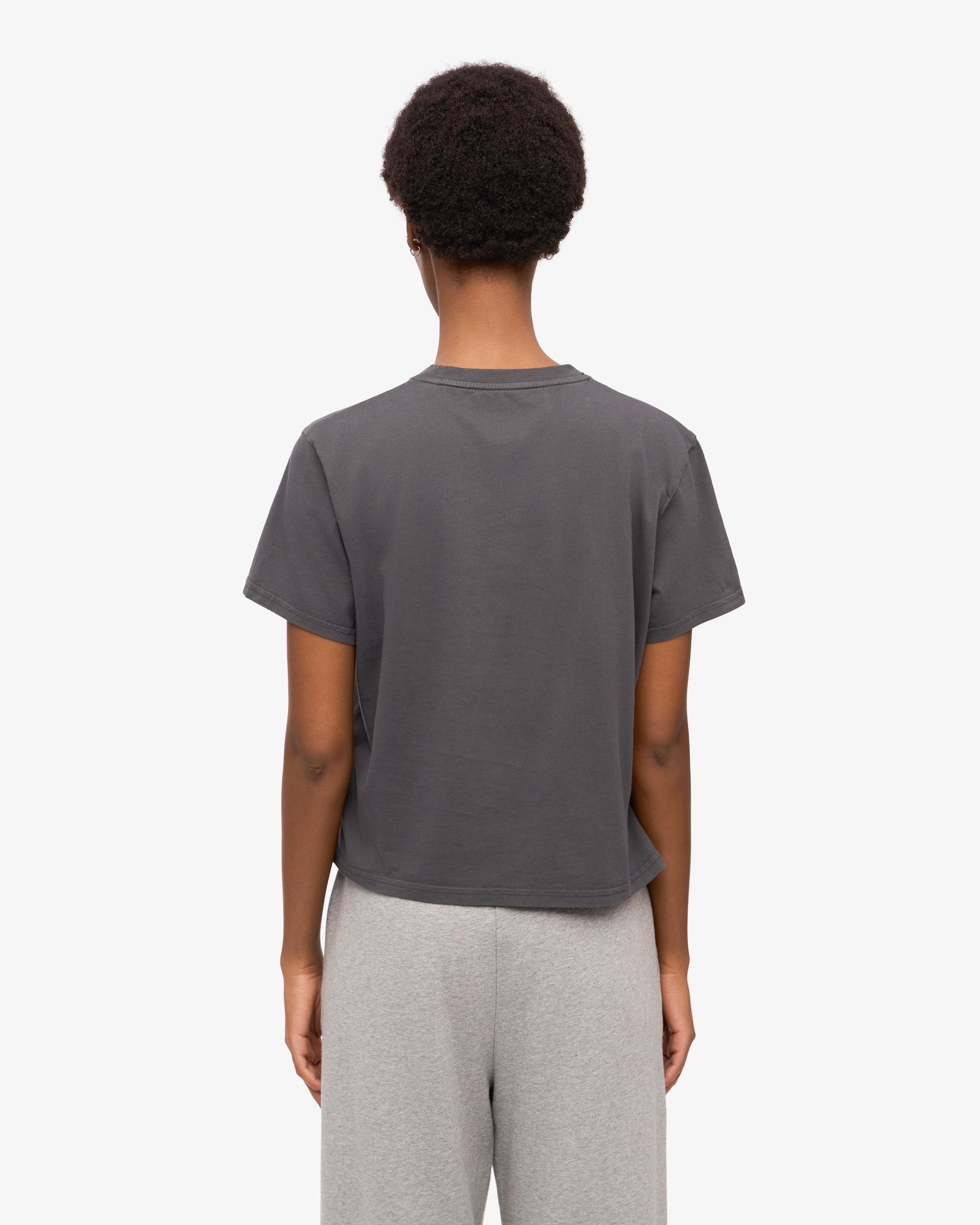 Organic Boxy Crop Tee - Lava Grey Product Image