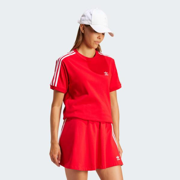 adidas Adicolor 3-Stripes Tee Better Scarlet XL Womens Product Image
