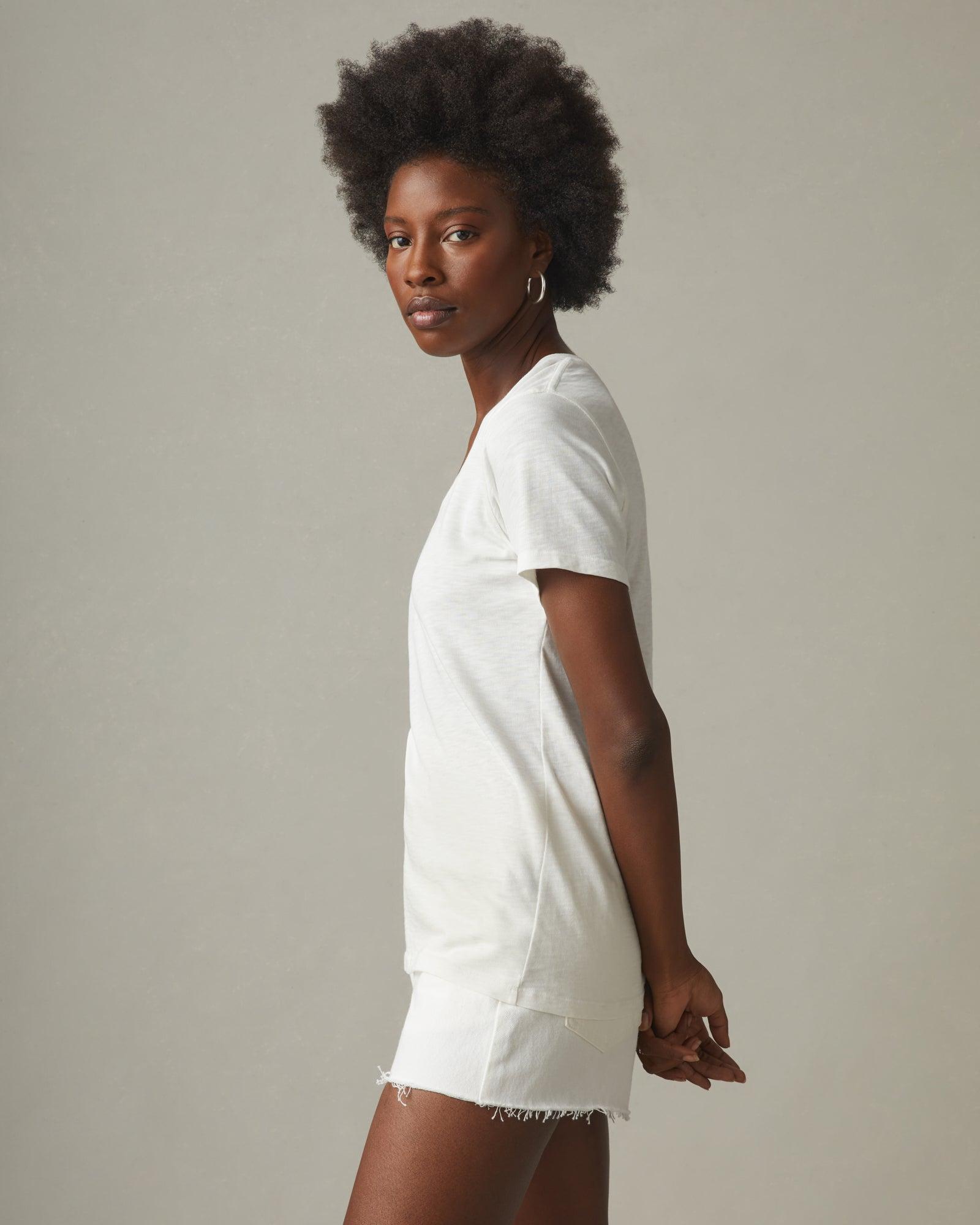 Women's Premium Slub V-Neck Tee - Bone Female Product Image