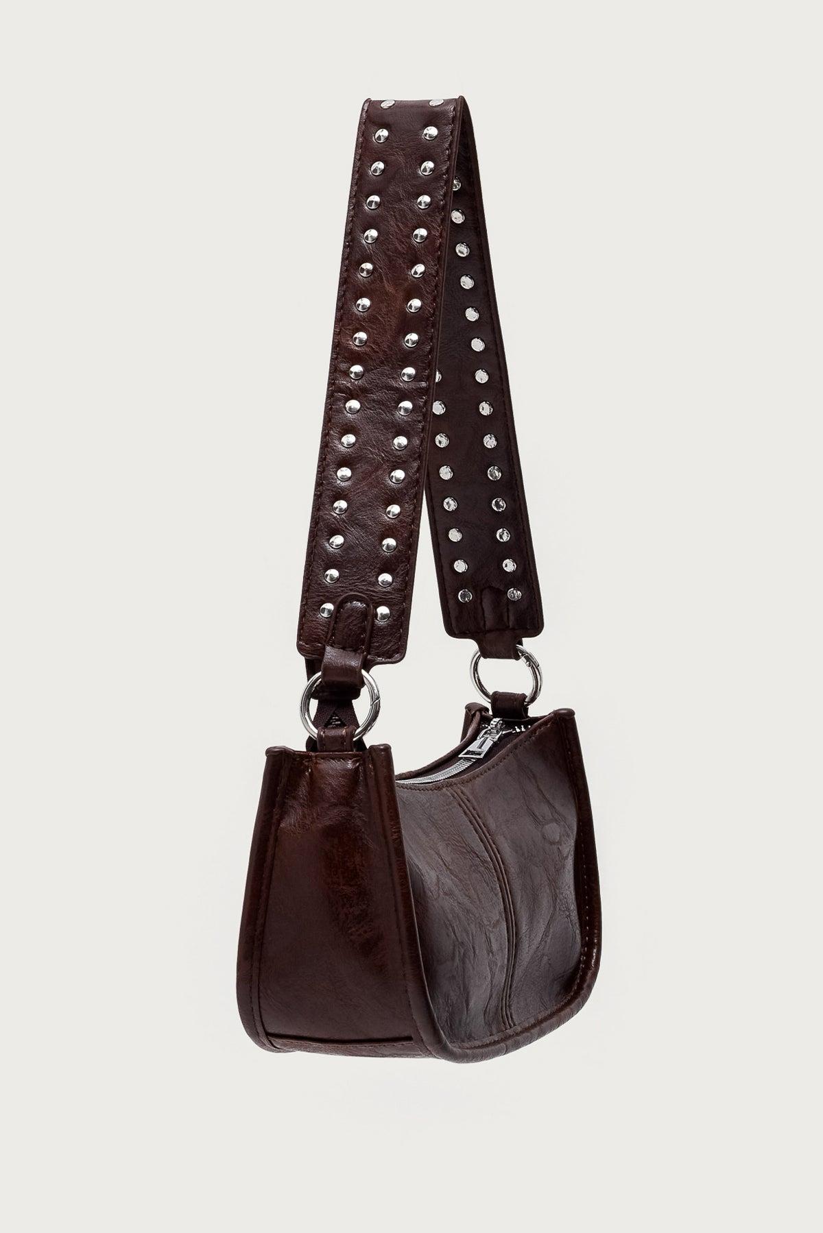 Studded Strap Faux Leather Bag Product Image