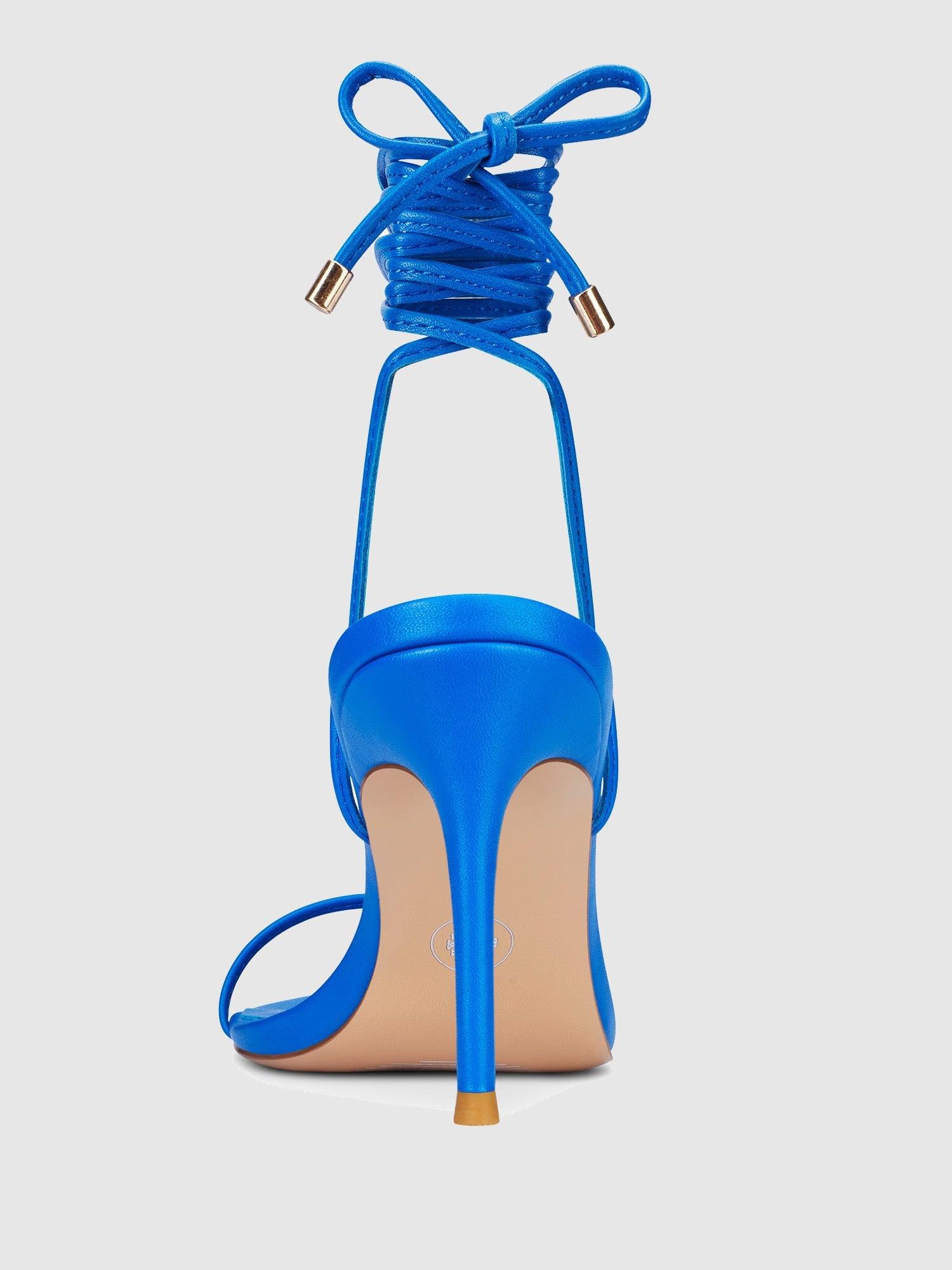 3.0 Barely There Lace Up Heel- Cobalt Product Image