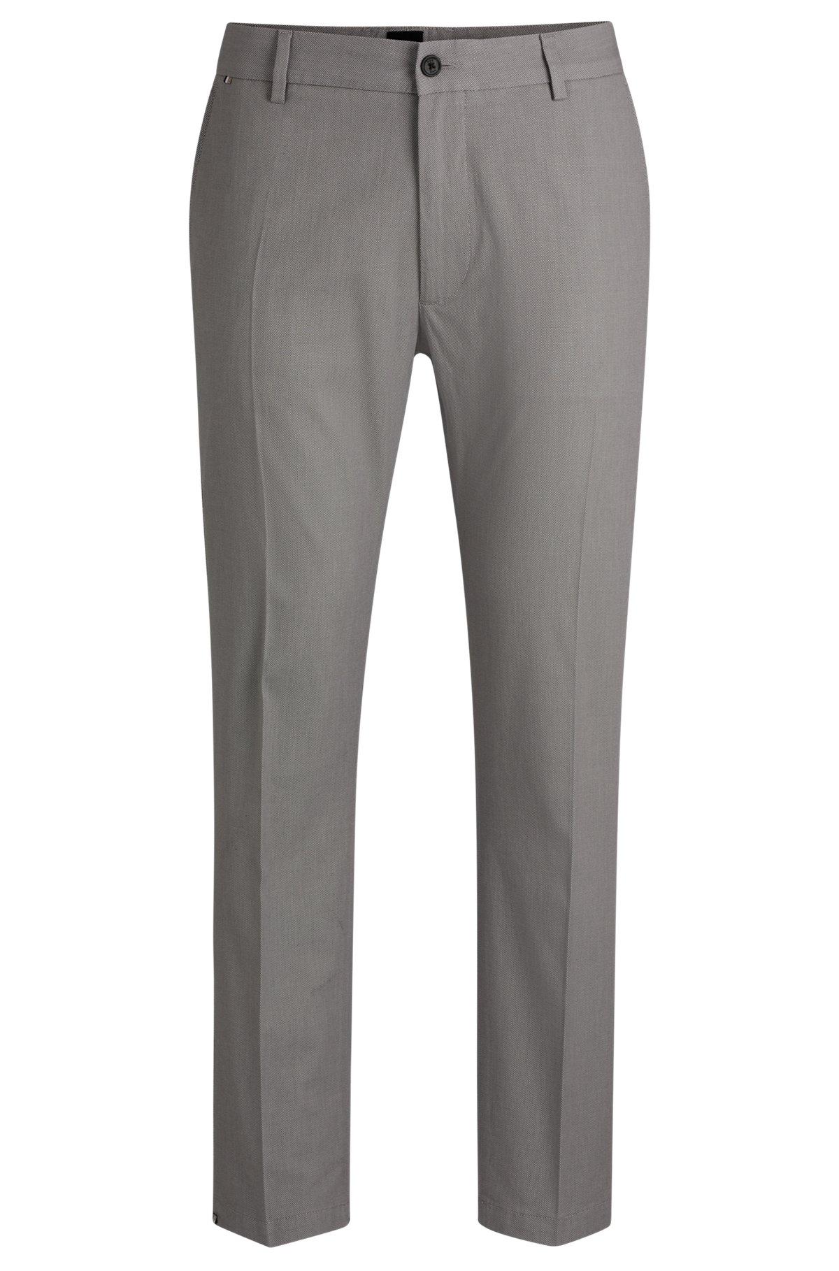 Regular-fit trousers in micro-patterned stretch cotton Product Image