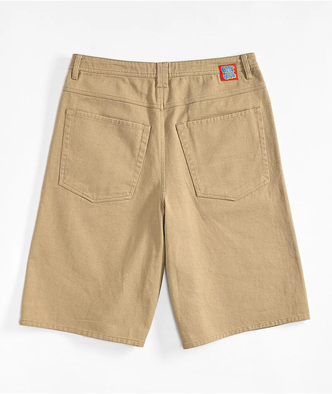Empyre Ultra Loose Khaki Twill Skate Shorts Product Image