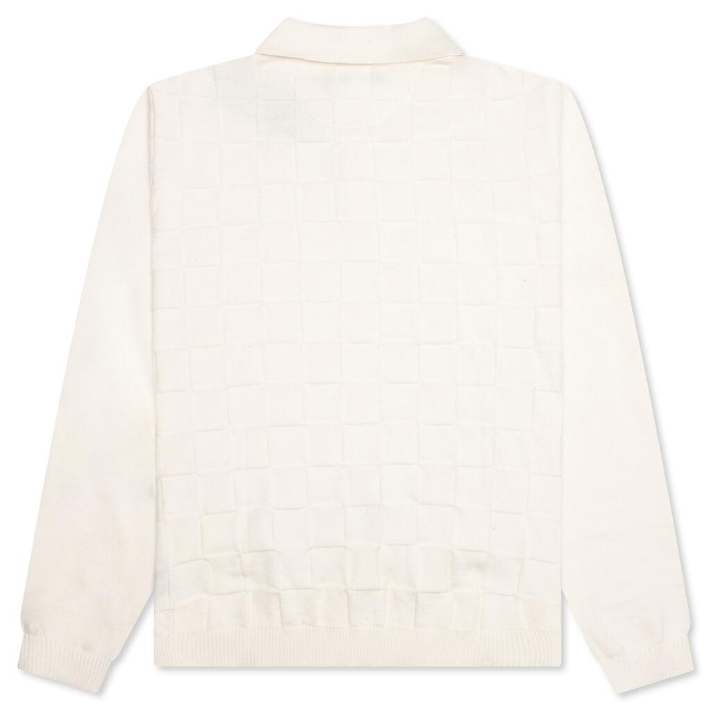 Palmer Checked L/S Sweater Polo - Clubhouse Cream Male Product Image