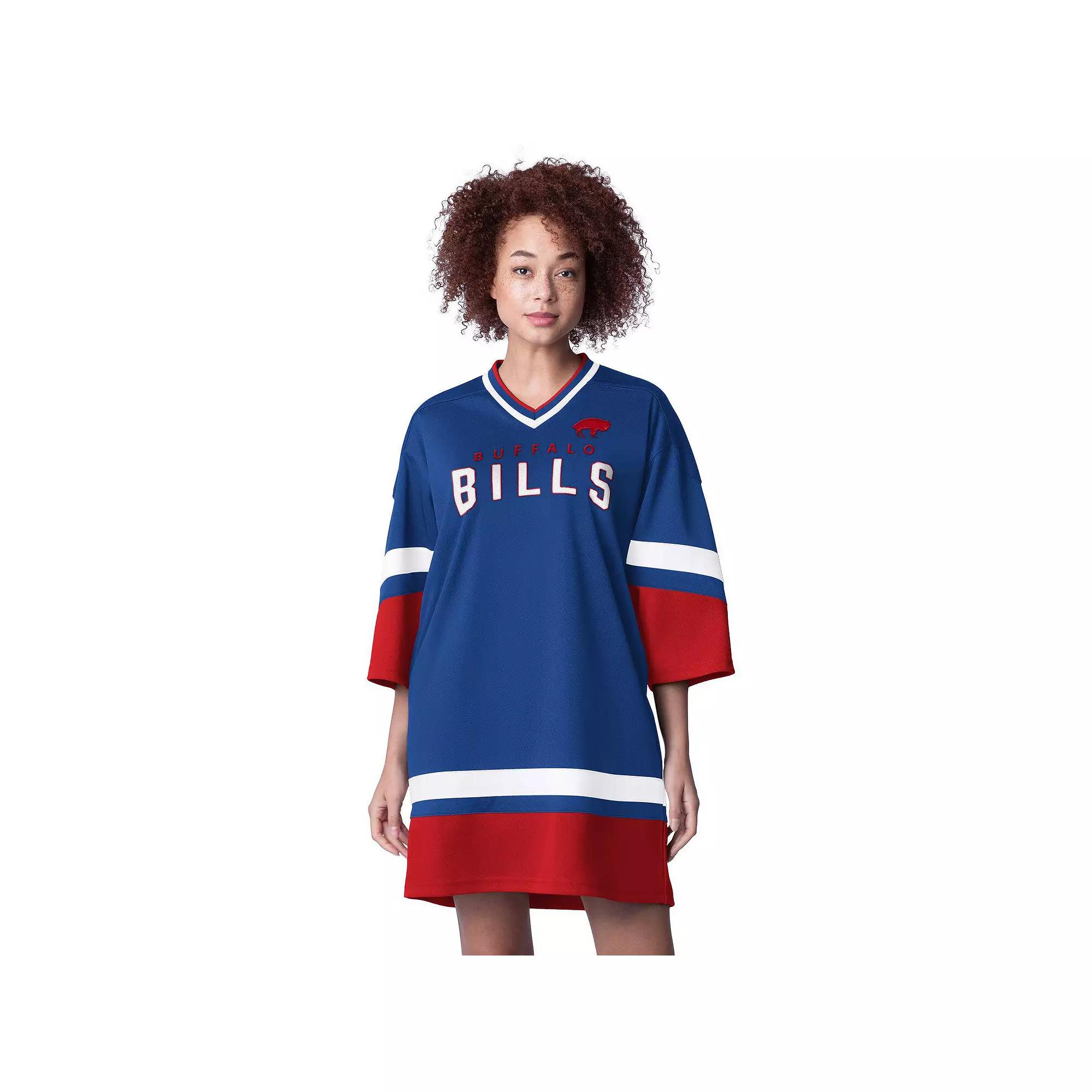 Women's Starter Royal Buffalo Bills Slap Shot 3/4 Sleeve Sneaker Dress, Size: Large, Blue Product Image