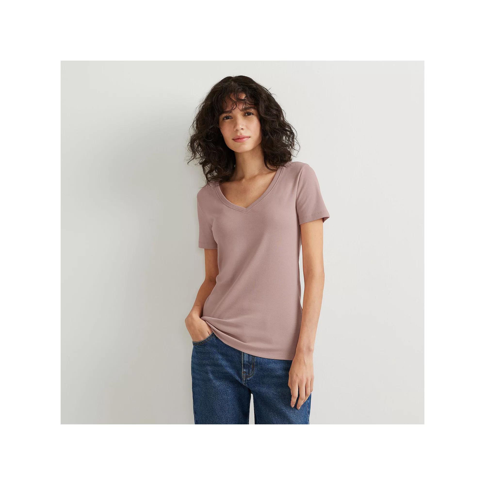 Women's Eddie Bauer Favorite Short-Sleeve V-Neck Tee,  Product Image