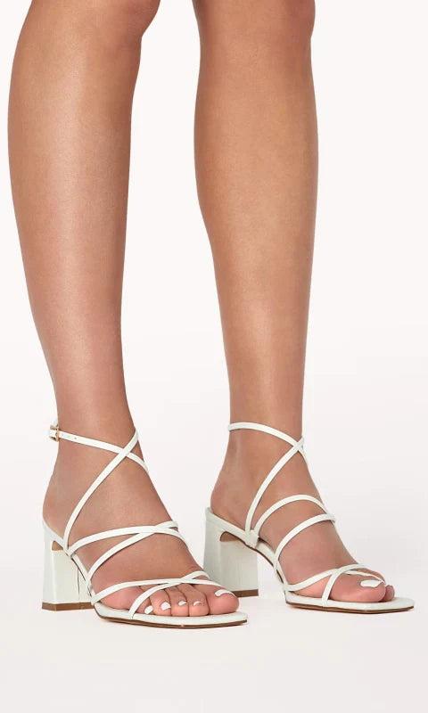 FINAL SALE Billini | Ilka Strappy Block Heels | White Product Image
