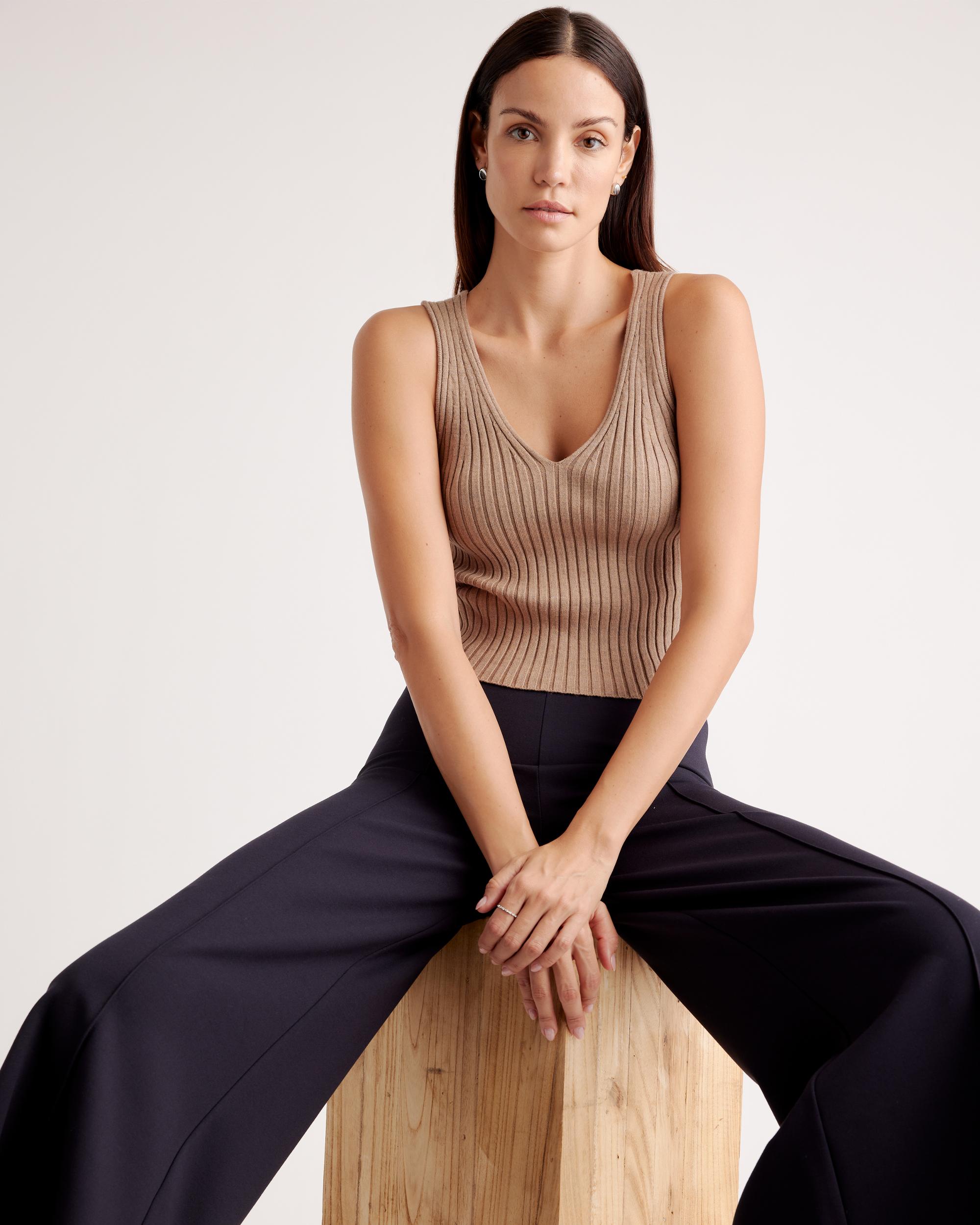 Quince | Women's Ultra-Stretch Ponte Super Wide Leg Ankle Pants Rayon Product Image