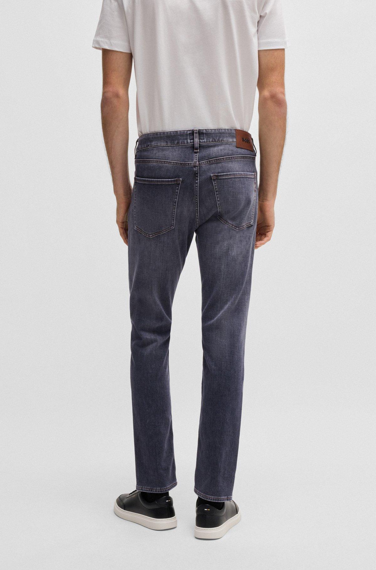 Slim-fit jeans in gray soft-touch denim Product Image
