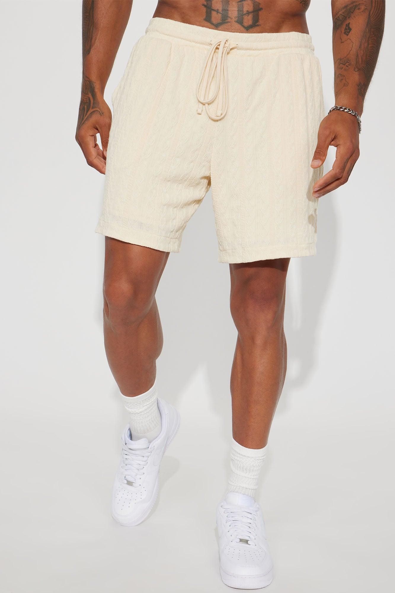 Check My Bank Statement Knit Shorts - Cream Product Image