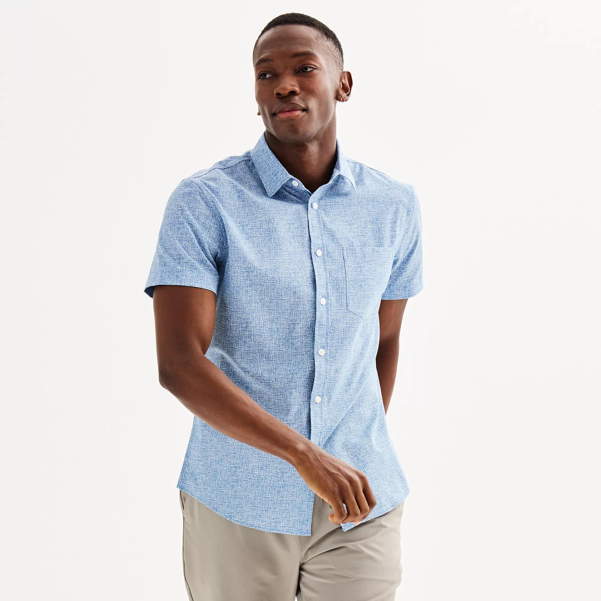 Men's FLX Slim Performance Untucked-Fit Button Down Shirt,  Product Image