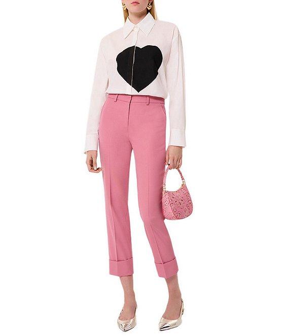 Tara Jarmon Philippa Flat Front Roll Cuff Cropped Pants Product Image