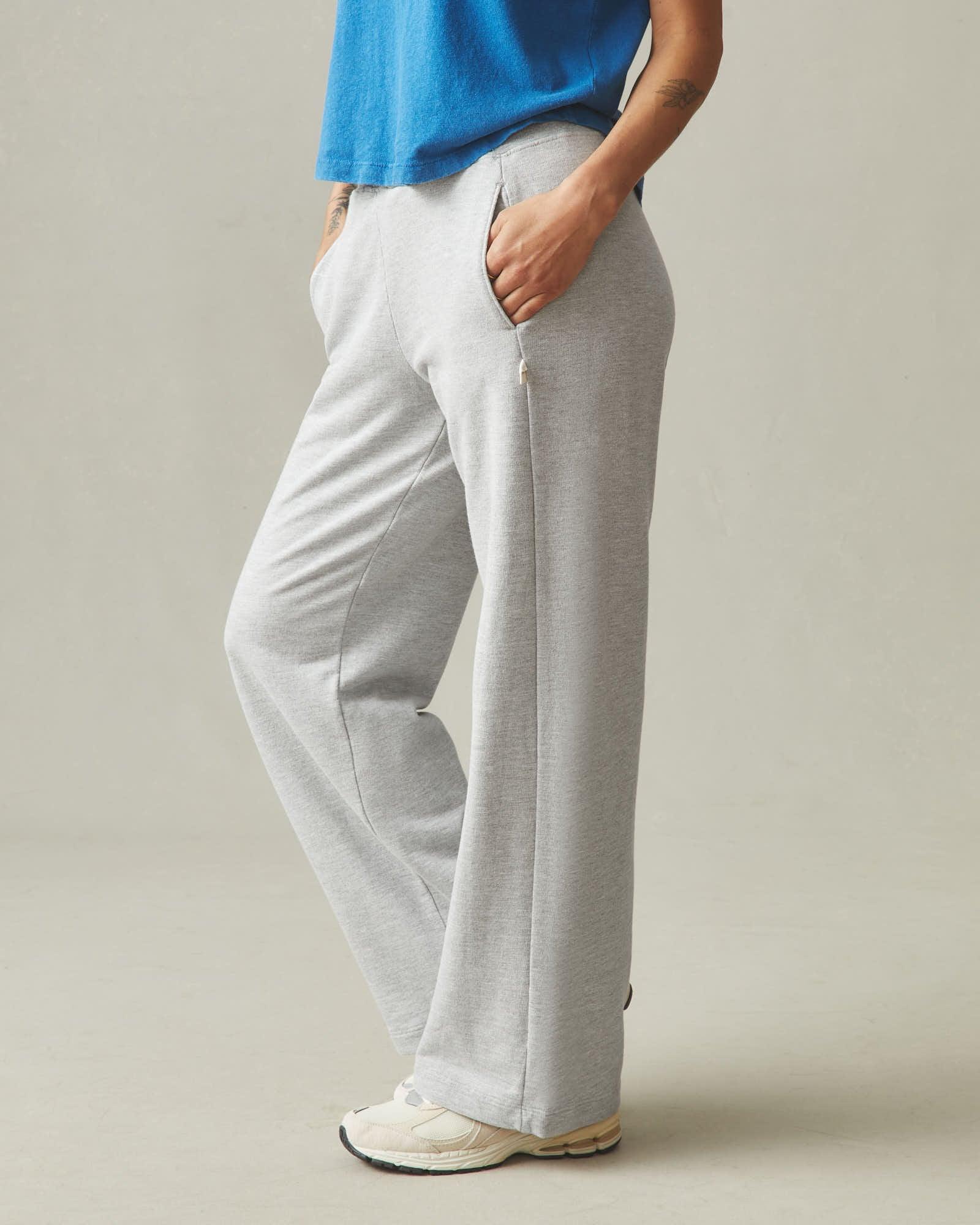 Women's French Terry Straight Sweatpant - Ash Heather Product Image