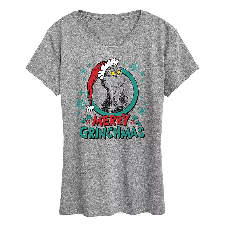 Women's Dr. Seuss The Grinch Grinchmas Circle Graphic Tee, Girl's,  Product Image