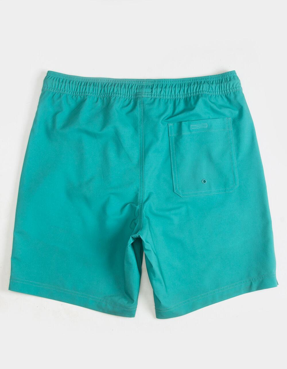 BLUE CROWN Beachy Hibiscus Color Changing Mens 7" Swim Shorts - TEAL GREEN Product Image