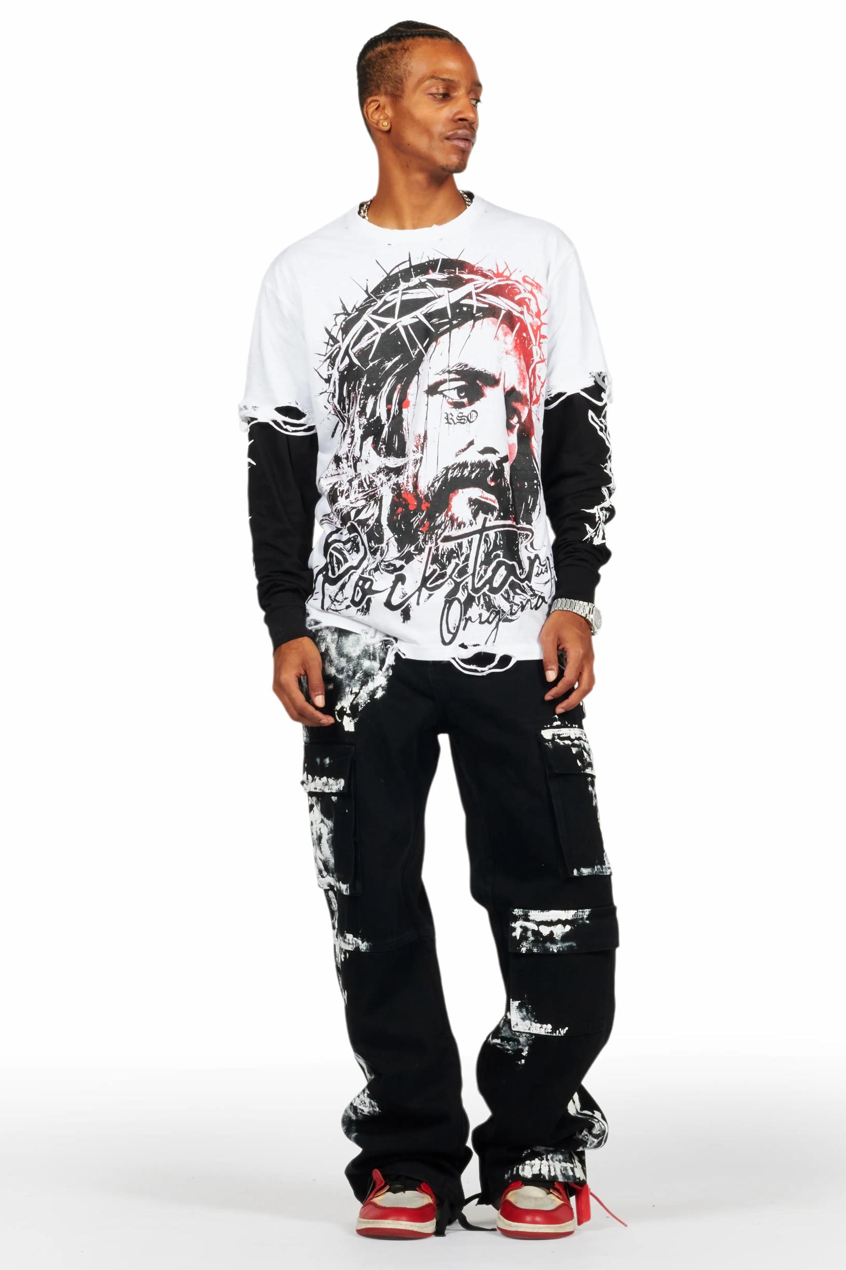 Baha Black Painter Baggy Cargo Jean Male Product Image