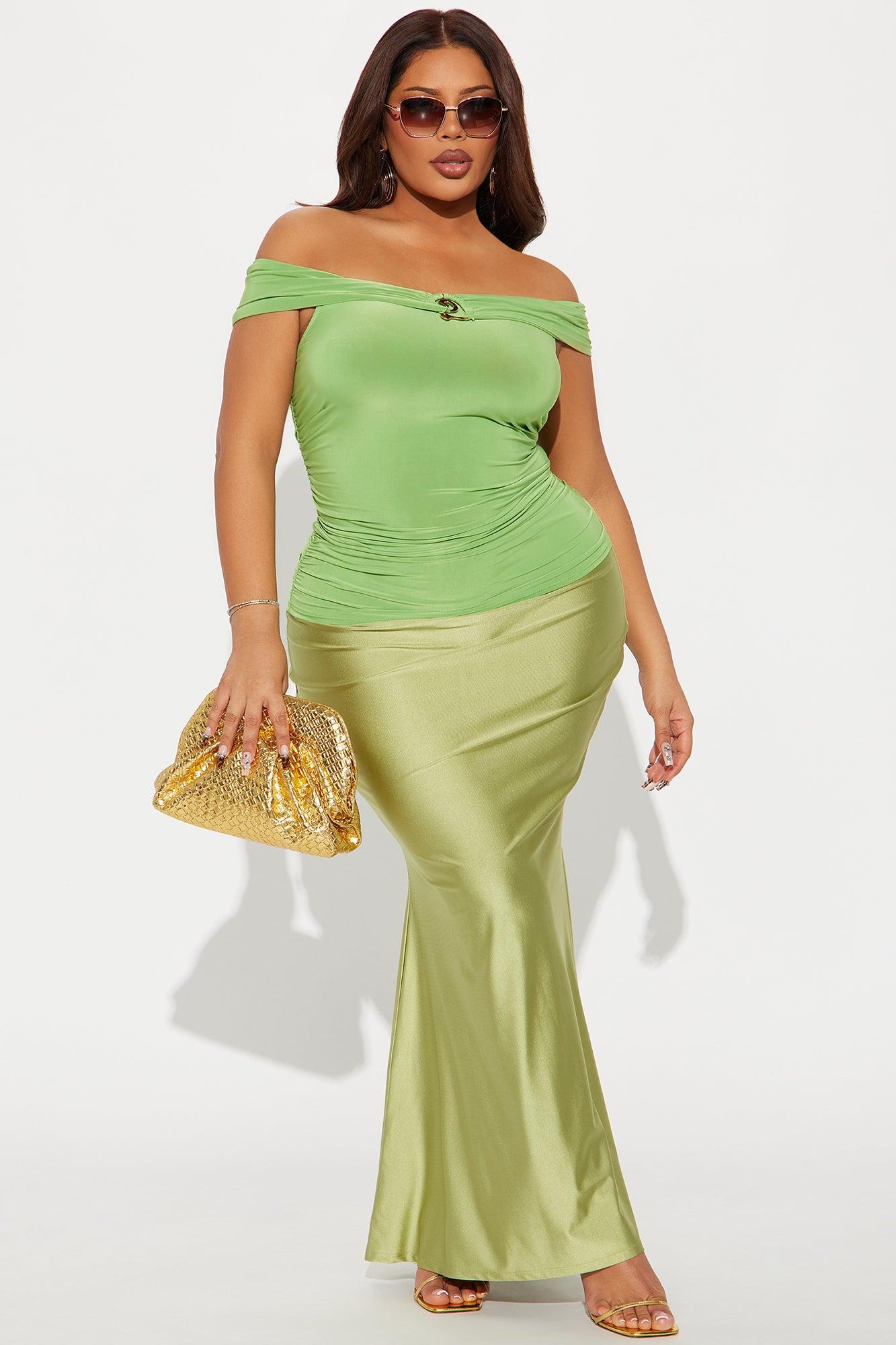 Kiki Mermaid Jersey Maxi Skirt - Sage Product Image