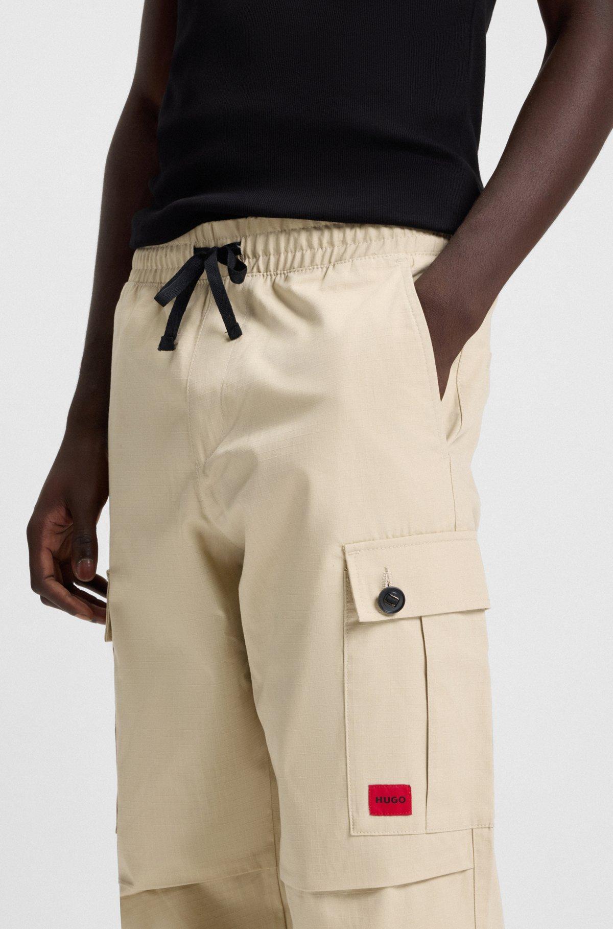 Regular-fit cargo trousers in ripstop cotton Product Image