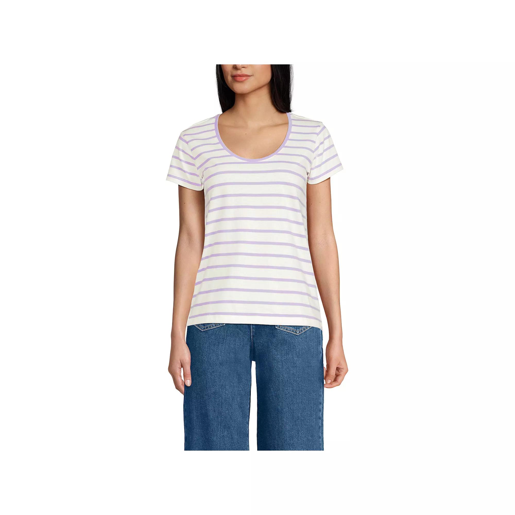 Women's Lands' End Short Sleeve Scoop Neck T-Shirt,  Product Image