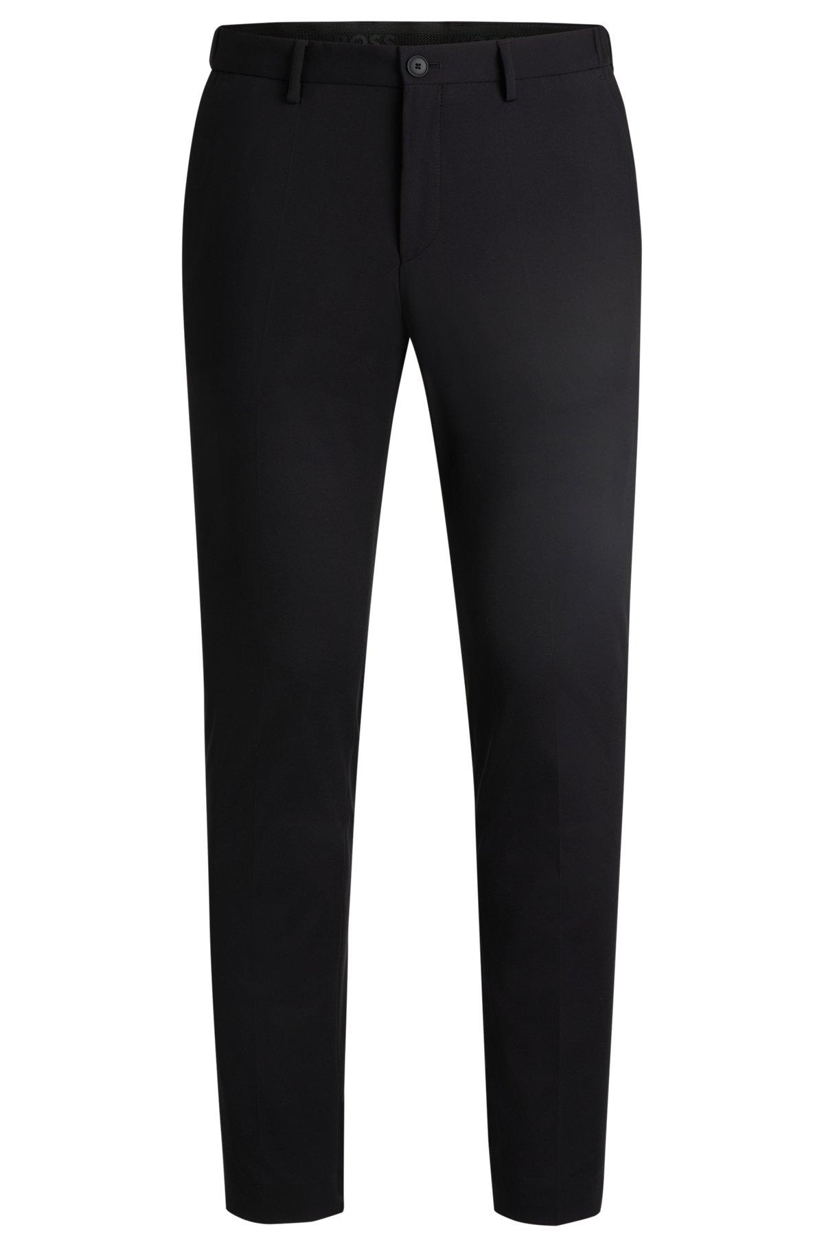 BOSS - Slim-fit trousers in performance-stretch jersey - Black Product Image