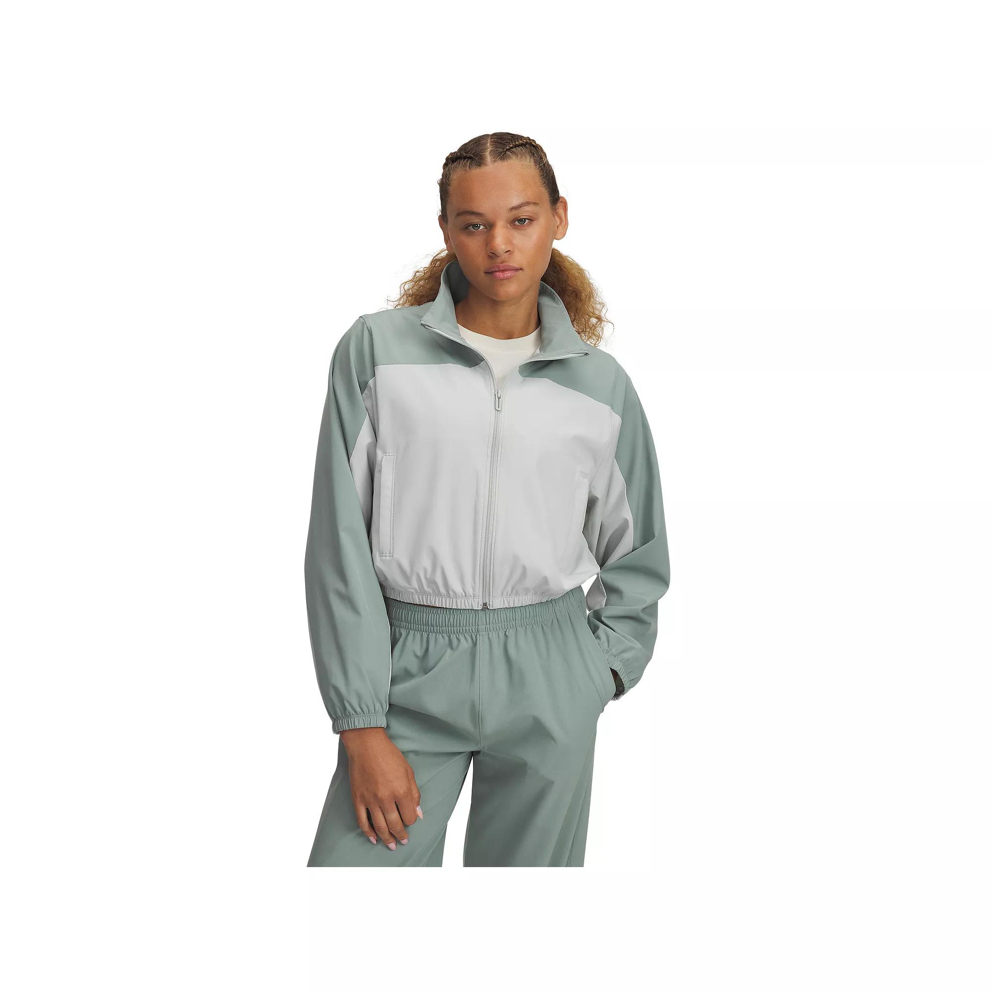 Womens Under Armour Rival Woven Crop Jacket Product Image